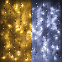123led rideau lumineux 200x100 220 ampoules - blanc froid & blanc chaud LDR07026