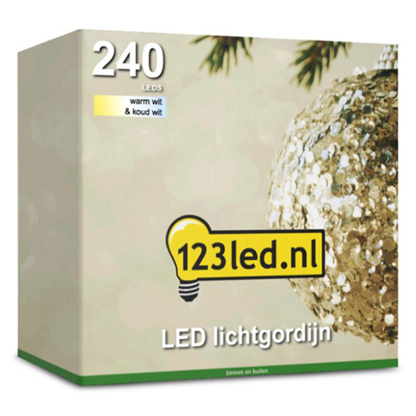 123led rideau lumineux 225x150 240 ampoules - blanc froid & blanc chaud LDR07028 - 4