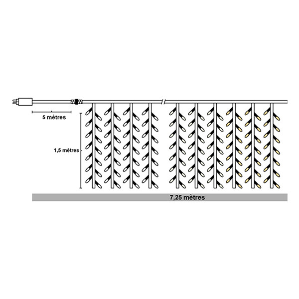 123led rideau lumineux 225x150 240 ampoules - blanc froid & blanc chaud LDR07028 - 5