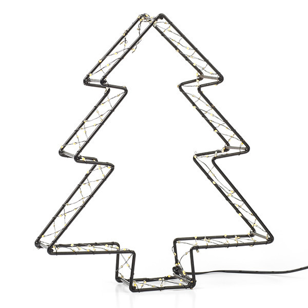 123led sapin de Noël 3D à piles 26 cm blanc extra chaud & blanc chaud 200 lumières - noir LDR07286 - 2
