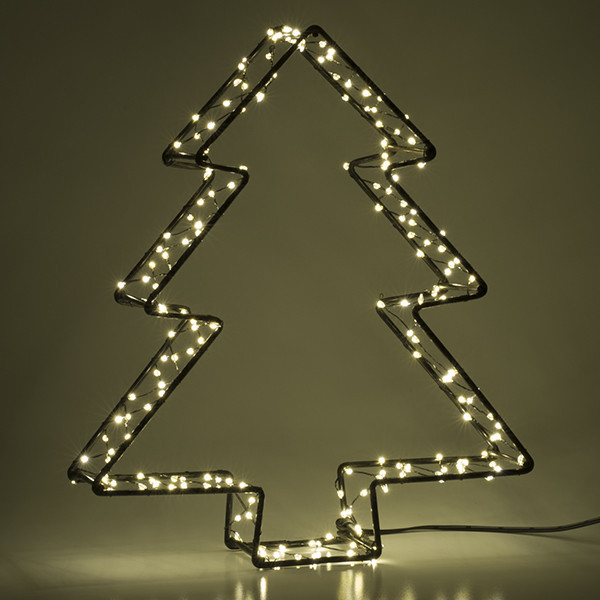 123led sapin de Noël 3D à piles 26 cm blanc extra chaud & blanc chaud 200 lumières - noir LDR07286 - 4