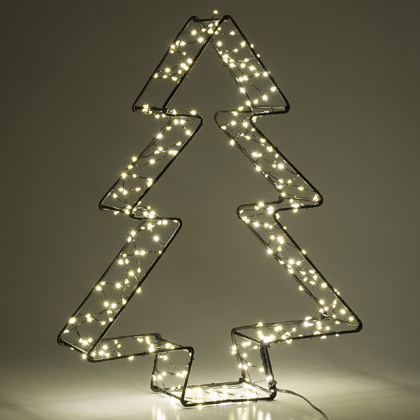 123led sapin de Noël 3D 36 cm blanc extra chaud & blanc chaud 300 lumières - noir LDR07272 - 4