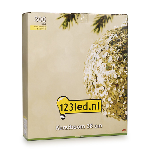 123led sapin de Noël 3D 36 cm blanc extra chaud & blanc chaud 300 lumières - noir LDR07272 - 5