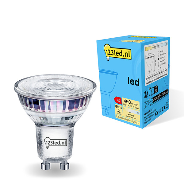 123led spot LED GU10 verre dimmable 4000K 7,4W (65W) LDR01736 - 1