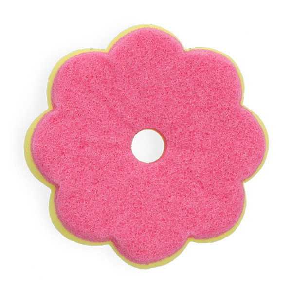 123schoon éponge Scrub 100 Ø x 40 mm - jaune et rose SDR07387 - 1