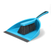 123schoon balayette et pelle en plastique avec bord en caoutchouc - bleu SDR06504 - 1