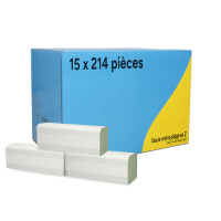 123schoon essuie-mains pliés en Z 2 plis 15 paquets pour distributeur Tork H3 - vert SDR02115