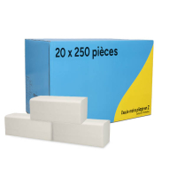 123schoon essuie-mains pliés en Z 2 plis 20 paquets - blanc SDR02113