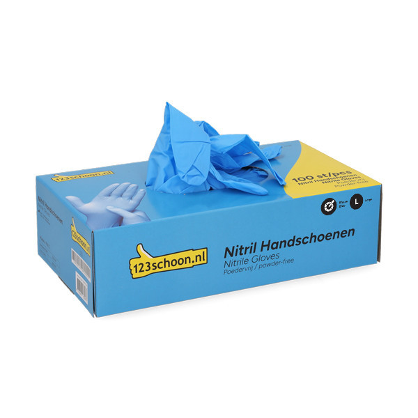 123schoon gants en nitrile L sans poudre (3,5 grammes 100 pièces) - bleu SDR07308 - 2