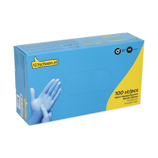 123schoon gants en nitrile M sans poudre (3,5 g, 100 pièces) - bleu SDR07306 - 1