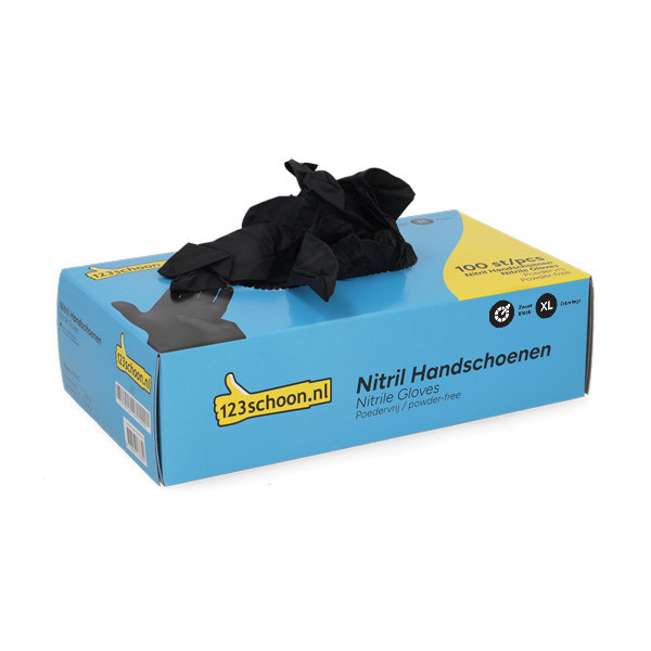 123schoon gants en nitrile XL sans poudre (3,5 grammes 100 pièces) - noir SDR07300 - 2