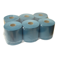 123schoon papier de nettoyage 1 couche 6 x 300m adapté au distributeur Tork M2 - bleu 323 SDR02028