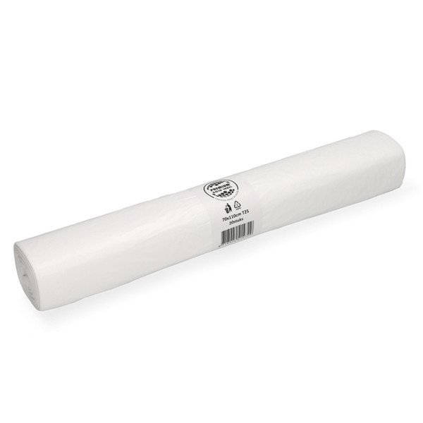 123schoon sacs-poubelle en PEHD 120 litres (20 pièces) - blanc SDR07266 - 1
