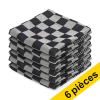 123schoon torchon à carreaux 65 x 65 cm (6 pièces) - noir