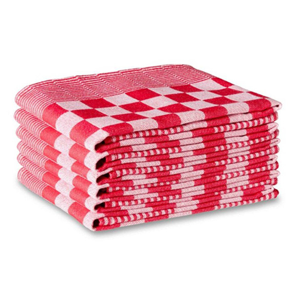 123schoon torchon à carreaux 65 x 65 cm (6 pièces) - rouge SDR05198 - 1