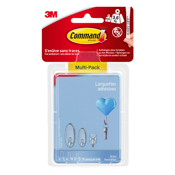 3M Command assortiment de bandes adhésives transparentes (16 pièces) 17200CLR 214558 - 1