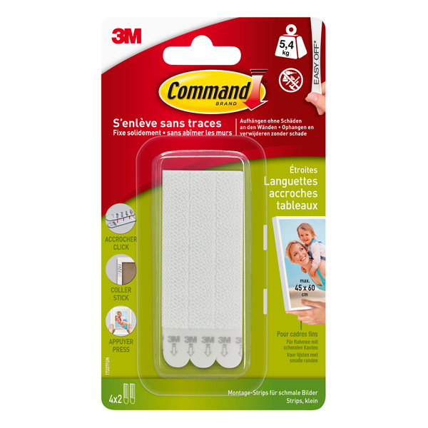 3M Command bandes de cadre photo autocollantes de grand format (4 pièces) - blanc 17207C 214503 - 1