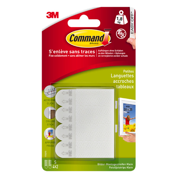 3M Command bandes de cadre photo autocollantes de petit format (4 pièces) - blanc 17202C 214550 - 1