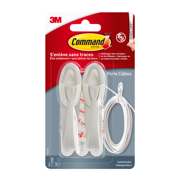 3M Command crochets de câble autocollants 1 kg (2 pièces) - blanc 17304C 214511 - 1