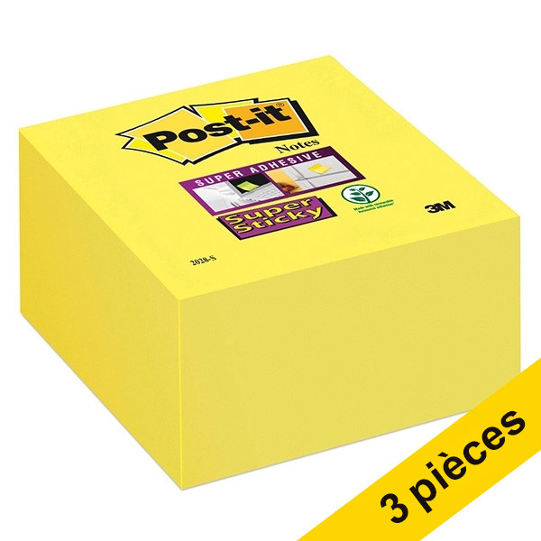 3M Offre : 3x 3M Post-it notes super collantes 76 x 76 mm (350 feuilles) - jaune jonquille  280047 - 1