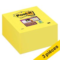 Offre : 3x 3M Post-it notes super collantes 76 x 76 mm (350 feuilles) - jaune jonquille