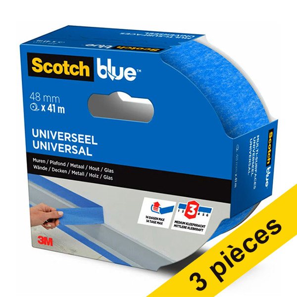 3M Offre : 3x ScotchBlue ruban de masquage multi-surfaces 48 mm x 41 m  280062 - 1