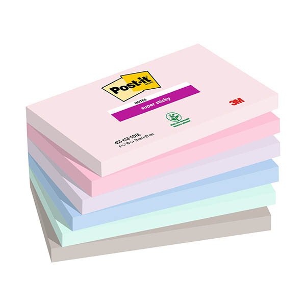 3M Post-It super sticky Soulful 76 x 127 mm (6 pièces) 425612 - 1