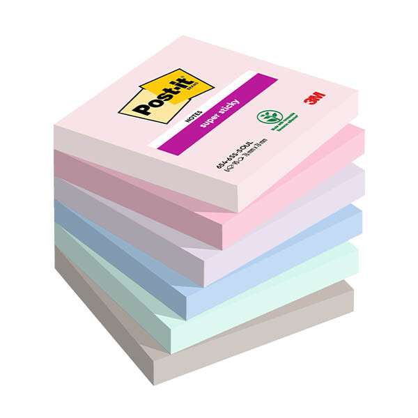 3M Post-It super sticky Soulful 76 x 76 mm (6 pièces) 425606 - 1