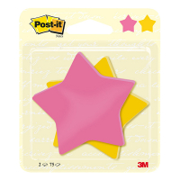 3M Post-it Die-Cut notes en forme d'étoile 70,5 x 70,5 mm (2 blocs) - fuchsia/ ultra jaune BC-2075-ST-EU 214576