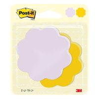 3M Post-it Die-Cut notes en forme de fleur 72,5 x 72,5 mm (2 blocs) - bleu azu/ultra jaune BC-2075-FL-EU 214574