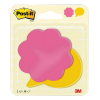 3M Post-it Die-Cut notes fleur et bulle 72,5 x 72,5 mm (2 blocs) - fuchsia/ultra jaune