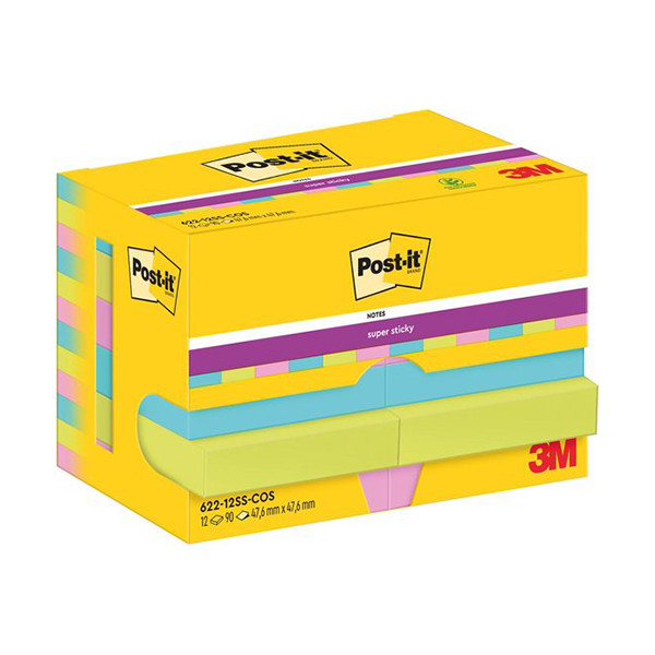 3M Post-it Super Sticky notes Cosmic 47,6 x 47,6 mm (12 pièces) 622-12SS-COS 201011 - 1