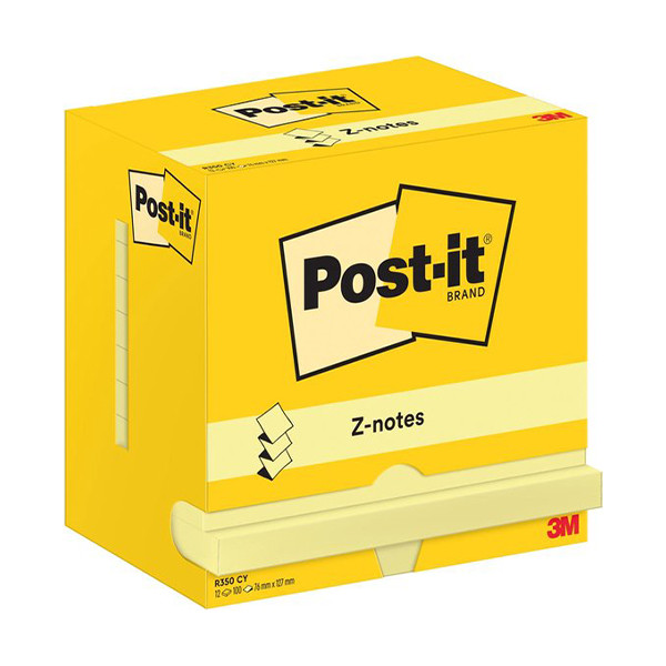 3M Post-it Z-notes 76 x 127 mm (12 pièces) - jaune R350CY 201007 - 1