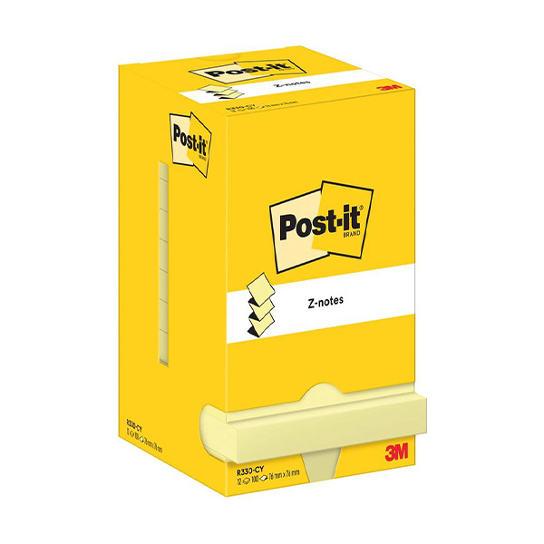 3M Post-it Z-notes 76 x 76 mm (12 pièces) - jaune R330CY 201005 - 1