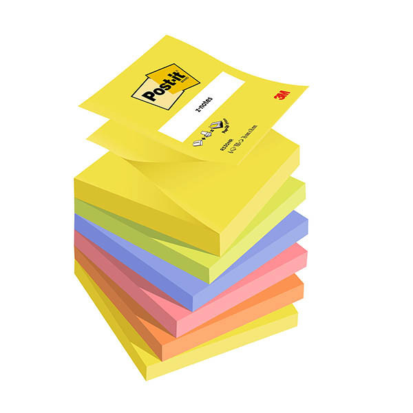 3M Post-it Z-notes assortiment de notes 76 x 76 mm (lot de 6) 201020 - 1