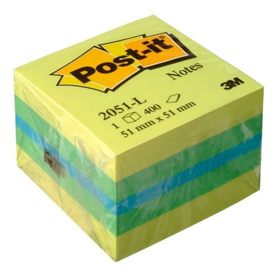3M Post-it bloc cube mini 51 x 51 mm - jaune 2051L 201316 - 1