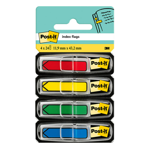 3M Post-it index flèche 4 couleurs classiques 11,9 x 43,2 mm (4 x 24 onglets) 684ARR3 201358 - 1