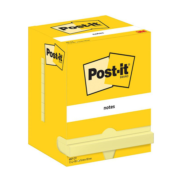 3M Post-it notes 76 x 102 mm - jaune (12 pièces) 657CY 201037 - 1