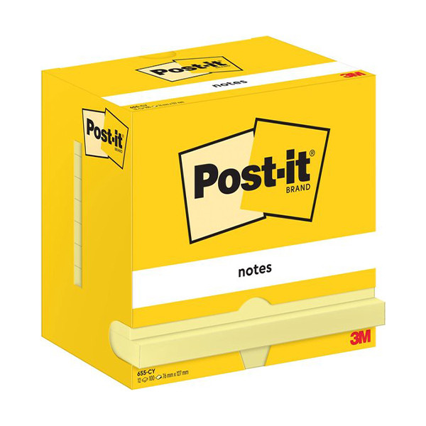 3M Post-it notes 76 x 127 mm (12 pièces) - jaune 655CY 201033 - 1