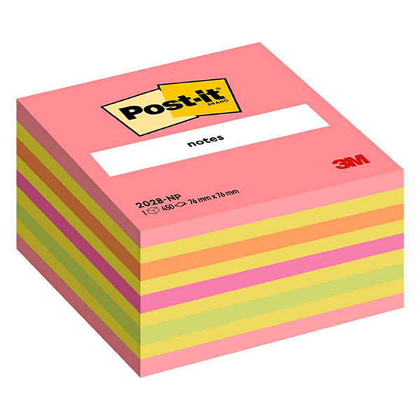 3M Post-it notes repositionnables 76 x 76 mm - rose fluo 2028NP 201330 - 1