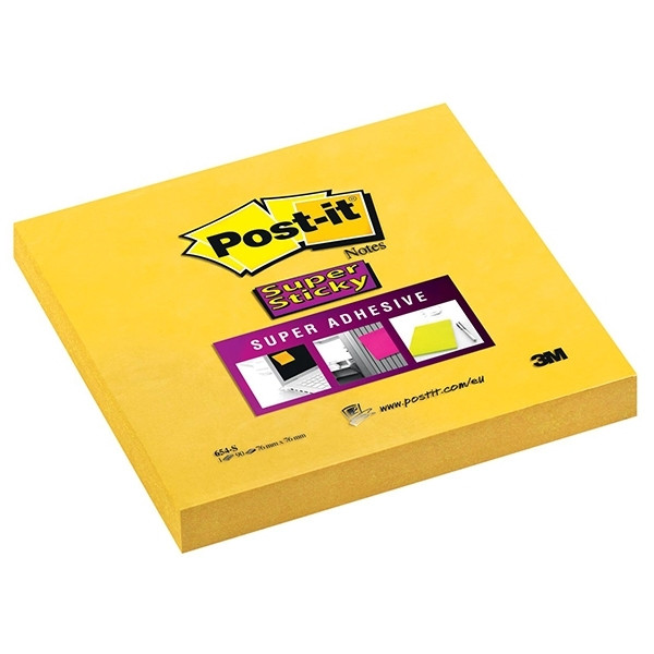 3M Post-it notes super collantes 76 x 76 mm - jaune jonquille 654-S 201372 - 1