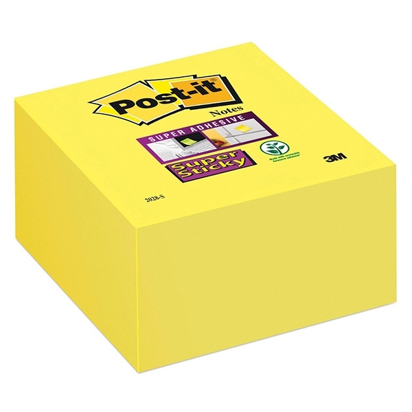 3M Post-it notes super collantes 76 x 76 mm (350 feuilles) - jaune jonquille 2028S 201376 - 1