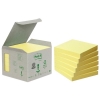 3M Post-it tour de mini-notes recyclées 76 x 76 mm (pack de 6) - jaune