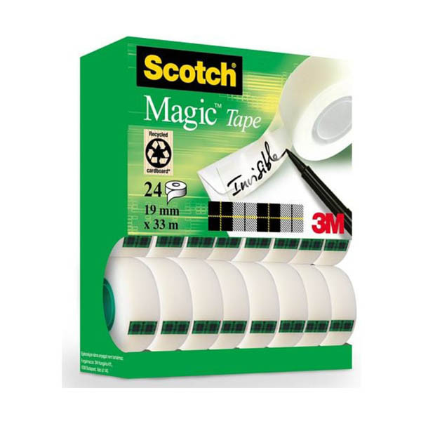 3M Scotch Magic ruban adhésif 19 mm x 33 m (24 rouleaux) 201100 - 1