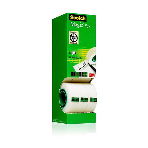 3M Scotch Magic ruban adhésif 19 mm x 33 m (8 rouleaux) 201098 - 1