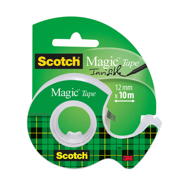 3M Scotch Magic ruban adhésif recyclé 12 mm x 10 m + dévidoir 201112 - 1