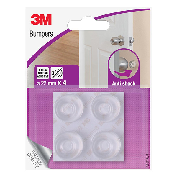 3M butoir de porte auto-adhésif avec anti-choc transparent (4 pièces) SP91A64 214523 - 1