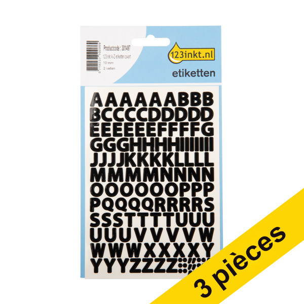 Aanbieding: 3x 123inkt A-Z etiketten zwart 301531 - 1