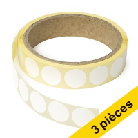 Aanbieding: 3x 123inkt markeringspunten Ø 18 mm wit (1.000 etiketten op rol)