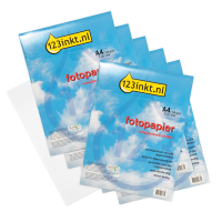 Aanbieding 123inkt fotopapier verwijderbare textielsticker A4 wit: 5 sets + 1 GRATIS (totaal 30 stickers) 300344